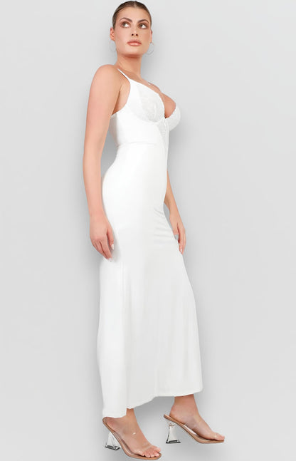 Sculpting Shapewear V-Neck Lace Dress - Being Shaped