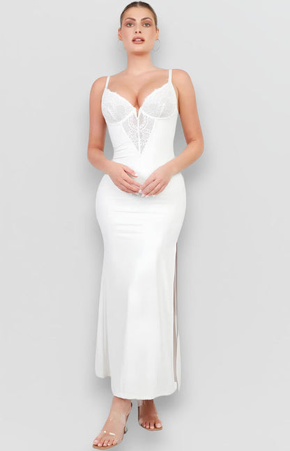 Sculpting Shapewear V-Neck Lace Dress - Being Shaped